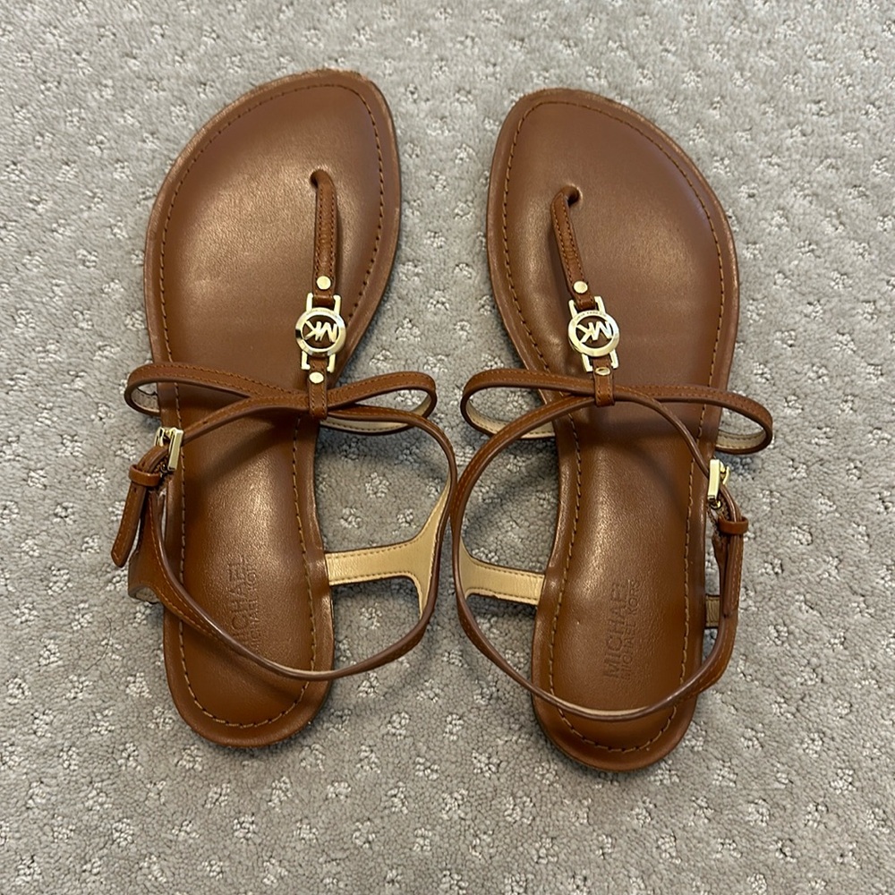 Michael Kors brown thong sandals